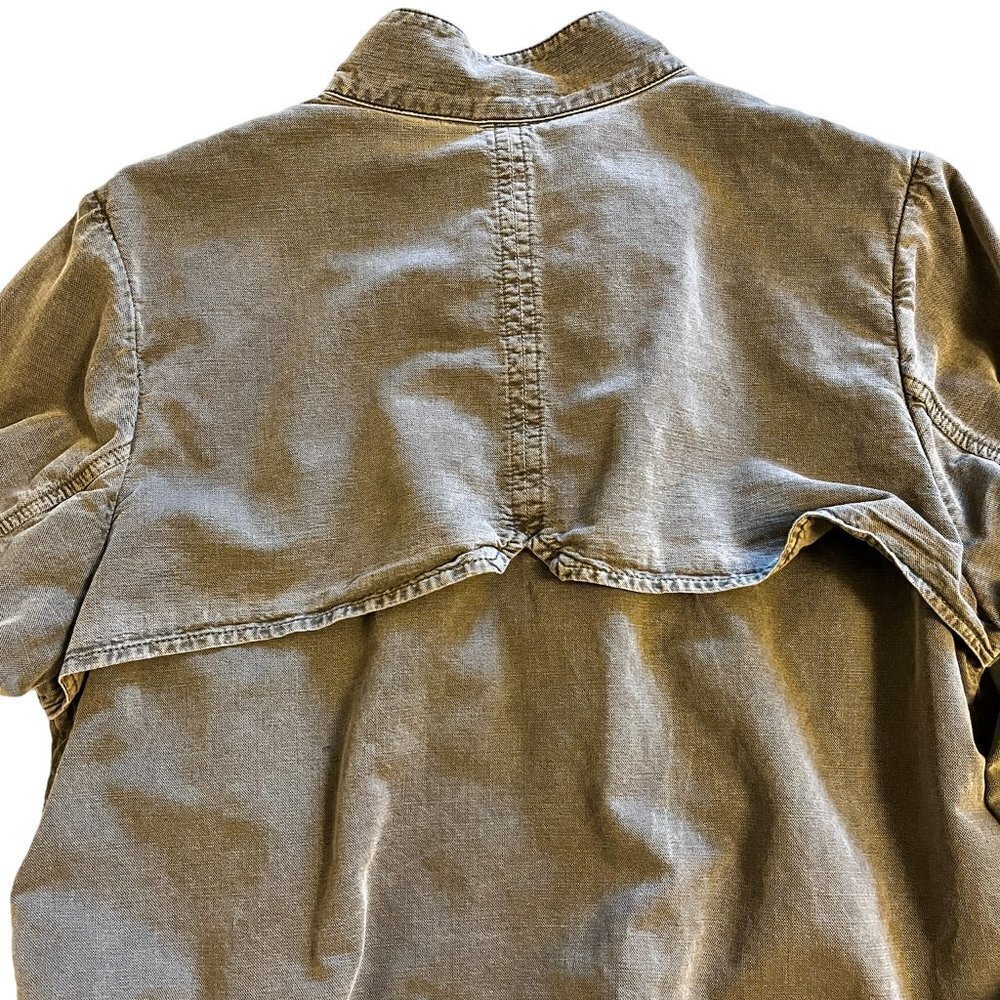 Caslon Green Drawstring Hem Utility Military Jacket  Women Full Zip size M - Picture 4 of 13